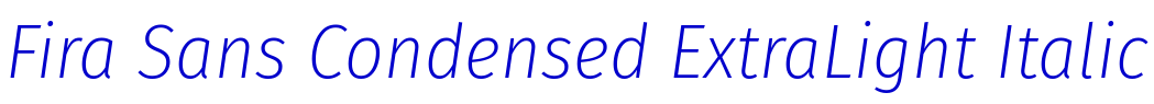 Fira Sans Condensed ExtraLight Italic fuente